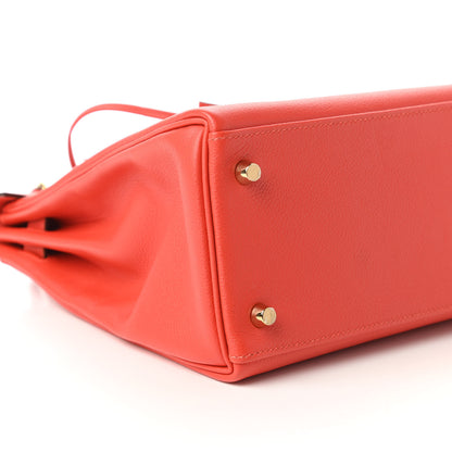 Hermes Evercolor Verso Kelly Retourne 32 Capucine Rouge H 6 of 12