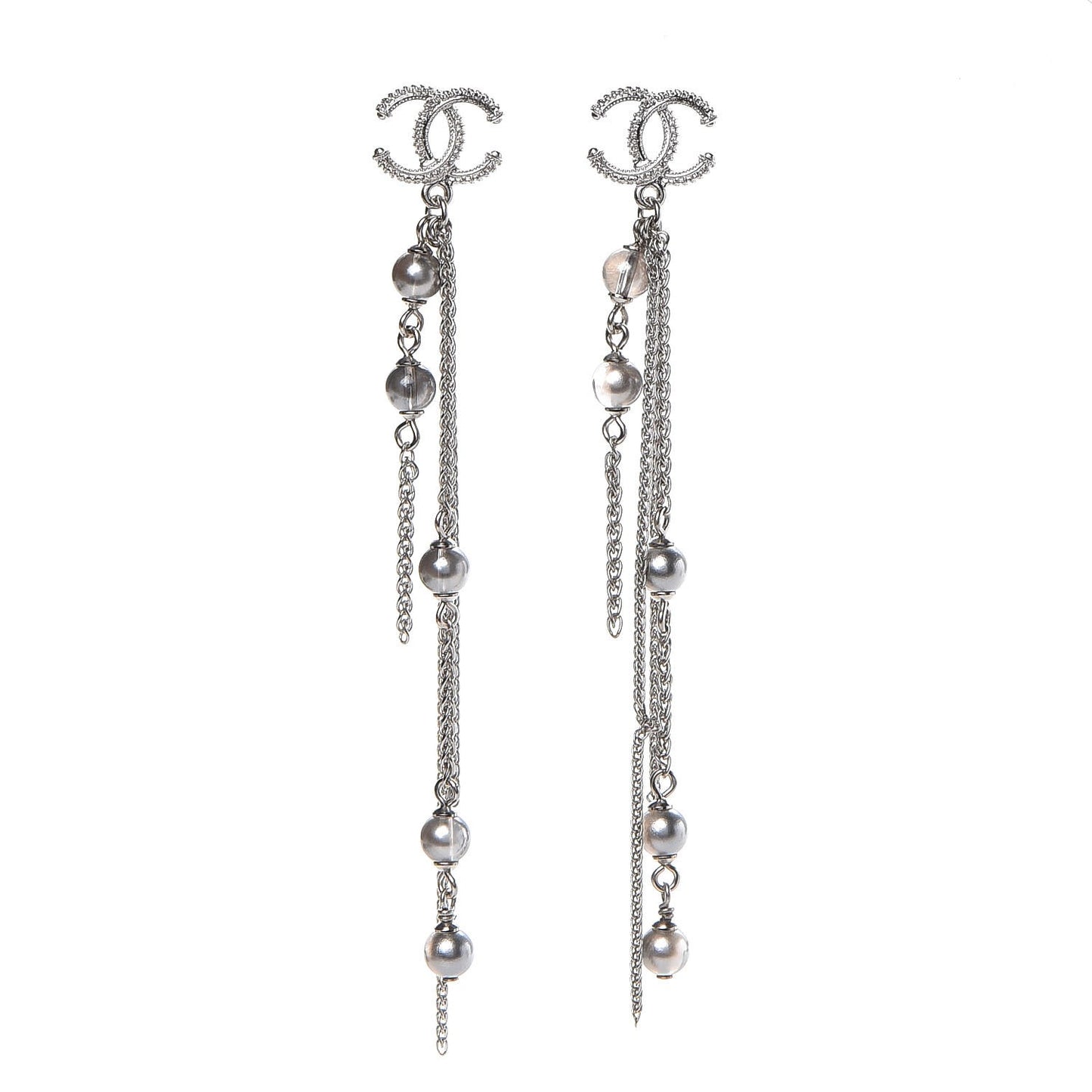 Ruthenium Pearl CC Drop Earrings Pearly Grey