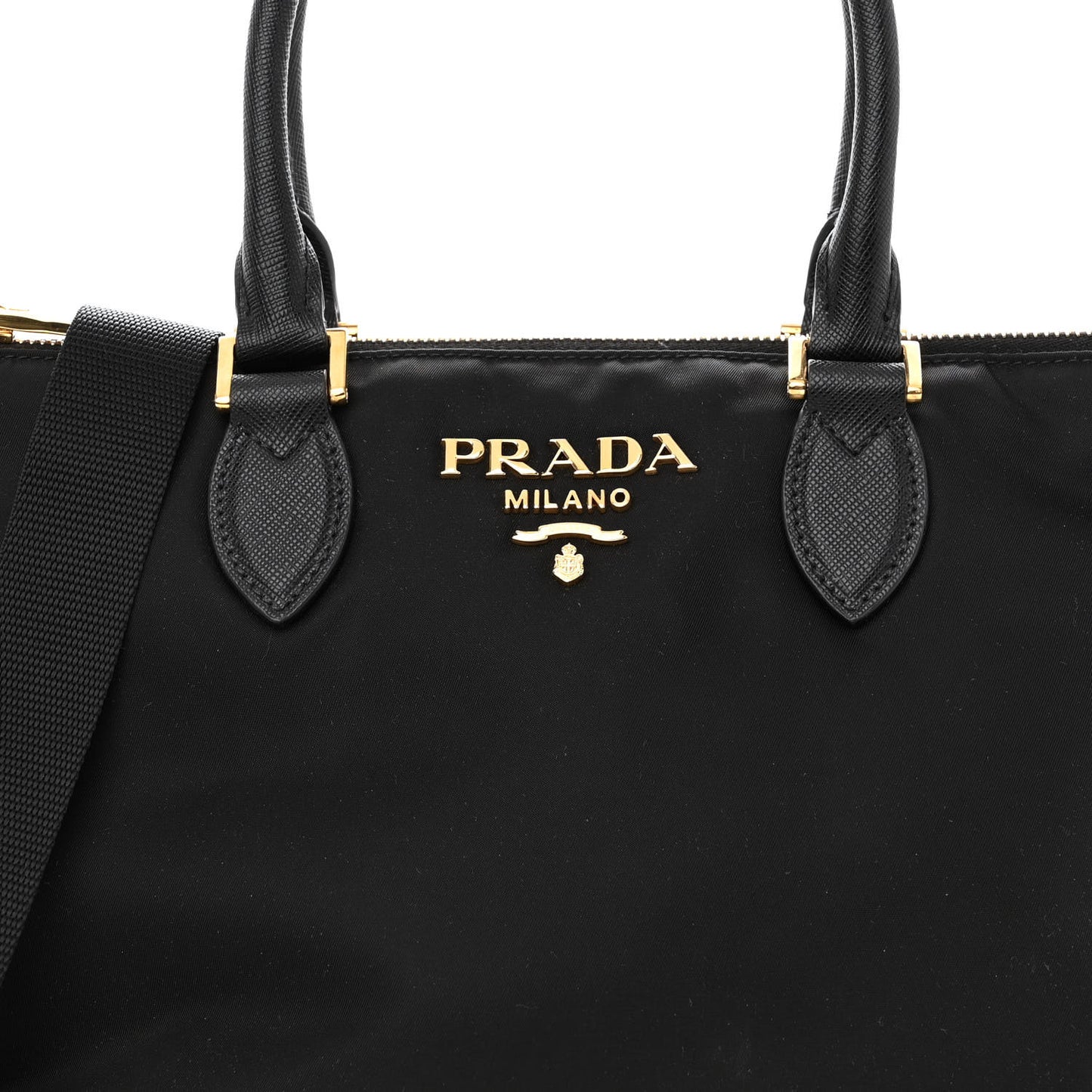 Tessuto Nylon Saffiano Small Satchel Black