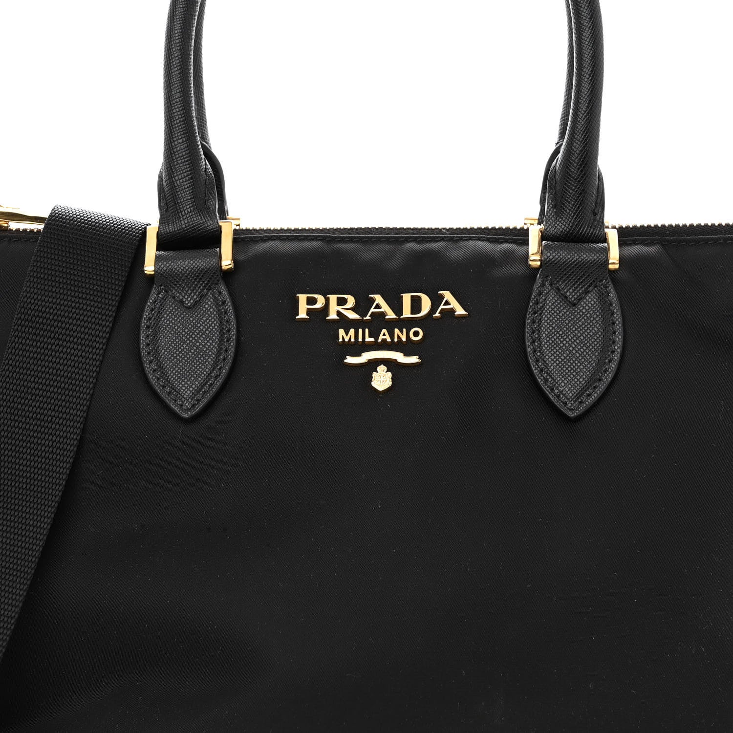 Prada Tessuto Nylon Saffiano Small Satchel Black 7 of 9