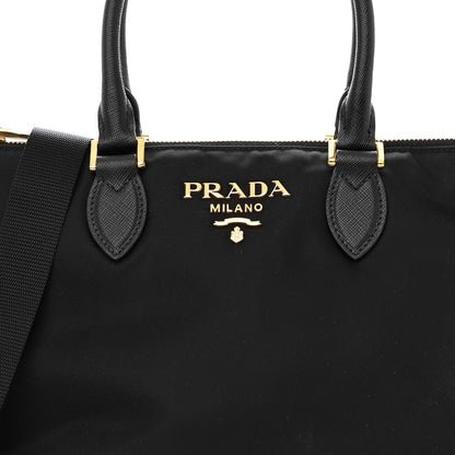 Prada Tessuto Nylon Saffiano Small Satchel Black 7 of 9