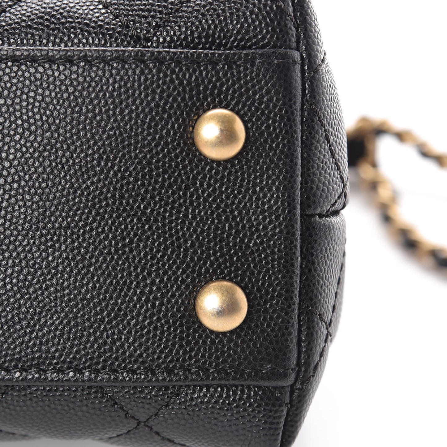 Caviar Lizard Quilted Mini Coco Handle Flap Black