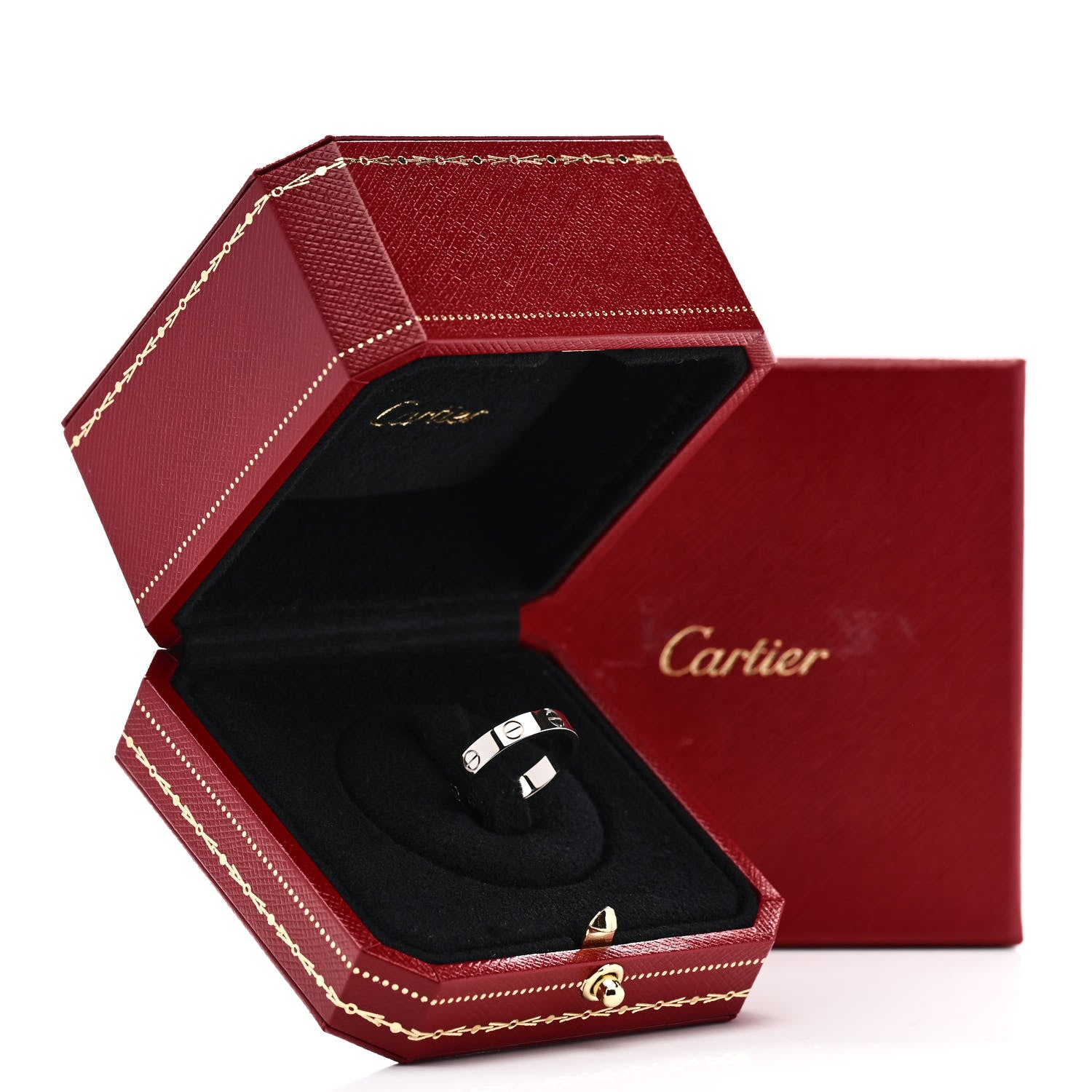 Cartier 18K White Gold 3.5mm LOVE Wedding Band Ring 51 5.75 5 of 5