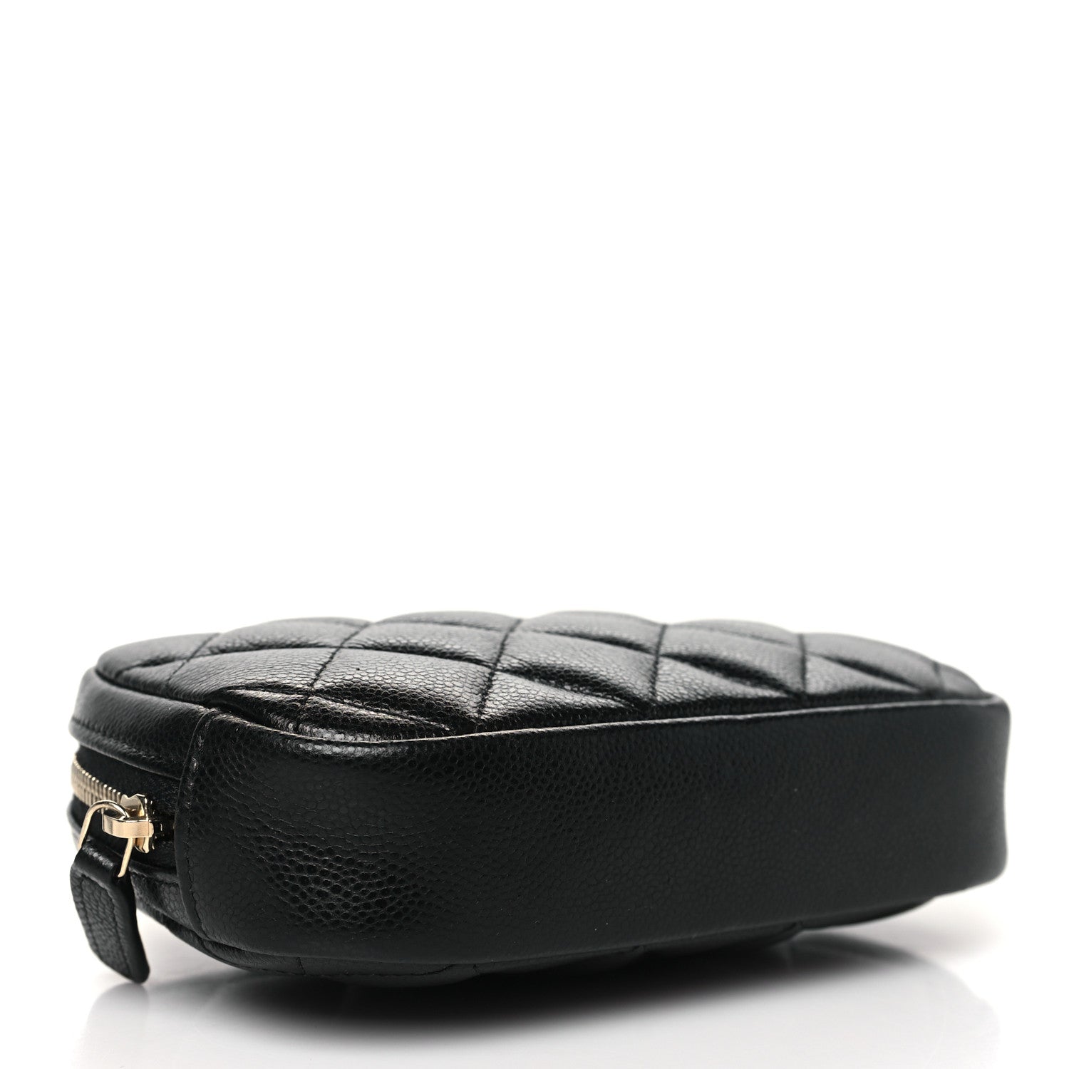 Chanel Caviar Quilted Small Curvy Pouch Cosmetic Case Black 4 of 10