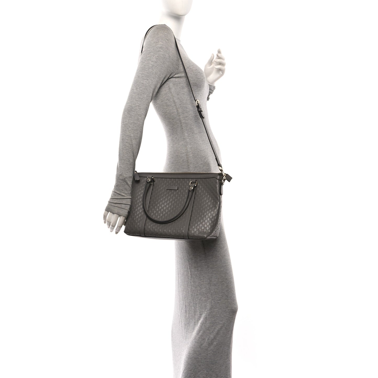 Soft Microguccissima Small Zippered Satchel Loess
