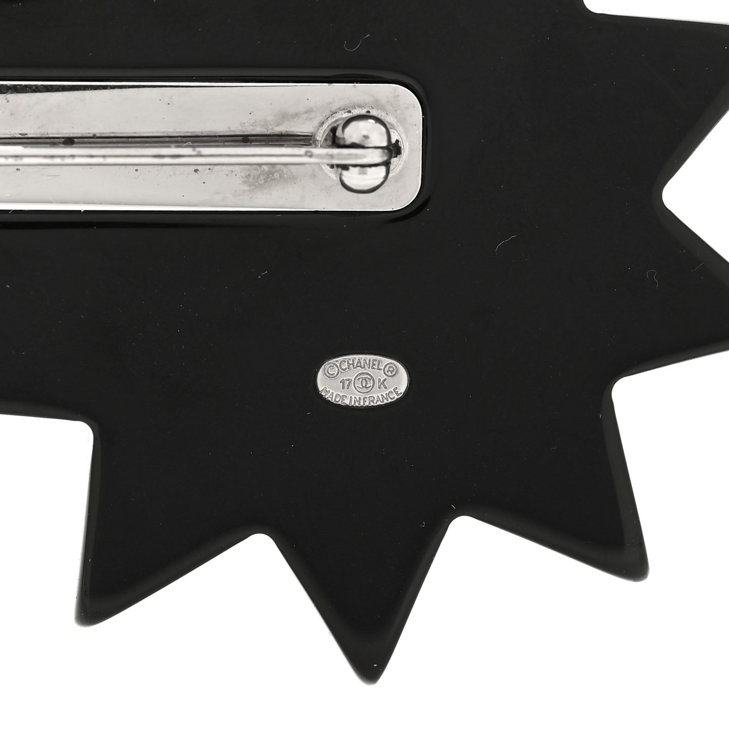 Glittered Resin Strass Shooting Star Brooch Black Purple Green