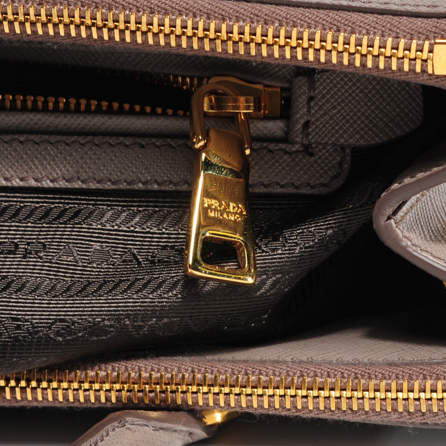 Prada Saffiano Lux Medium Double Zip Tote Argilla 11 of 12