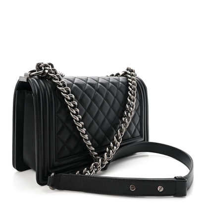 Chanel Calfskin Quilted Medium Boy Flap Black 3 of 10