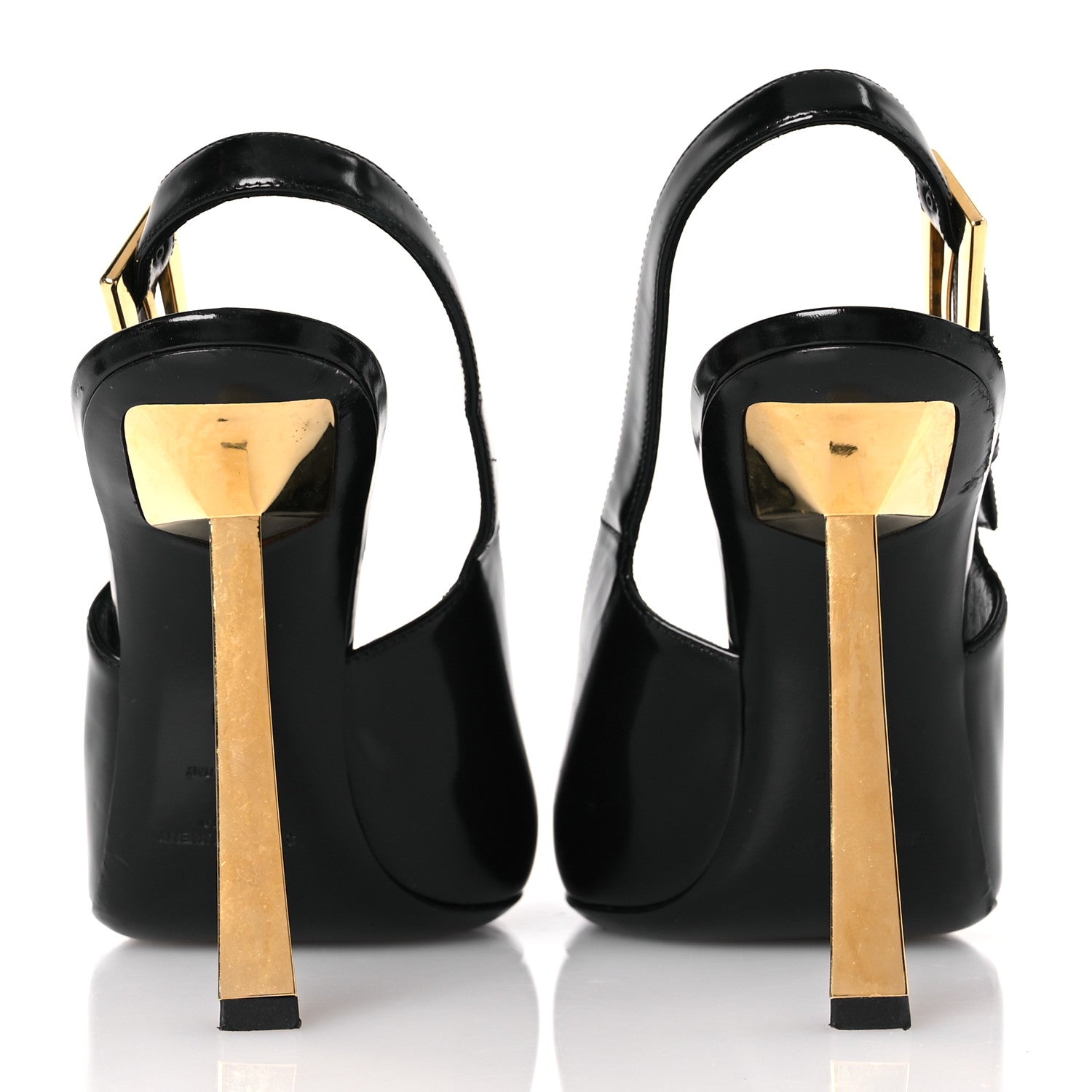 Saint Laurent Glazed Calfskin Lee Slingback Pumps 41 Black 6 of 14