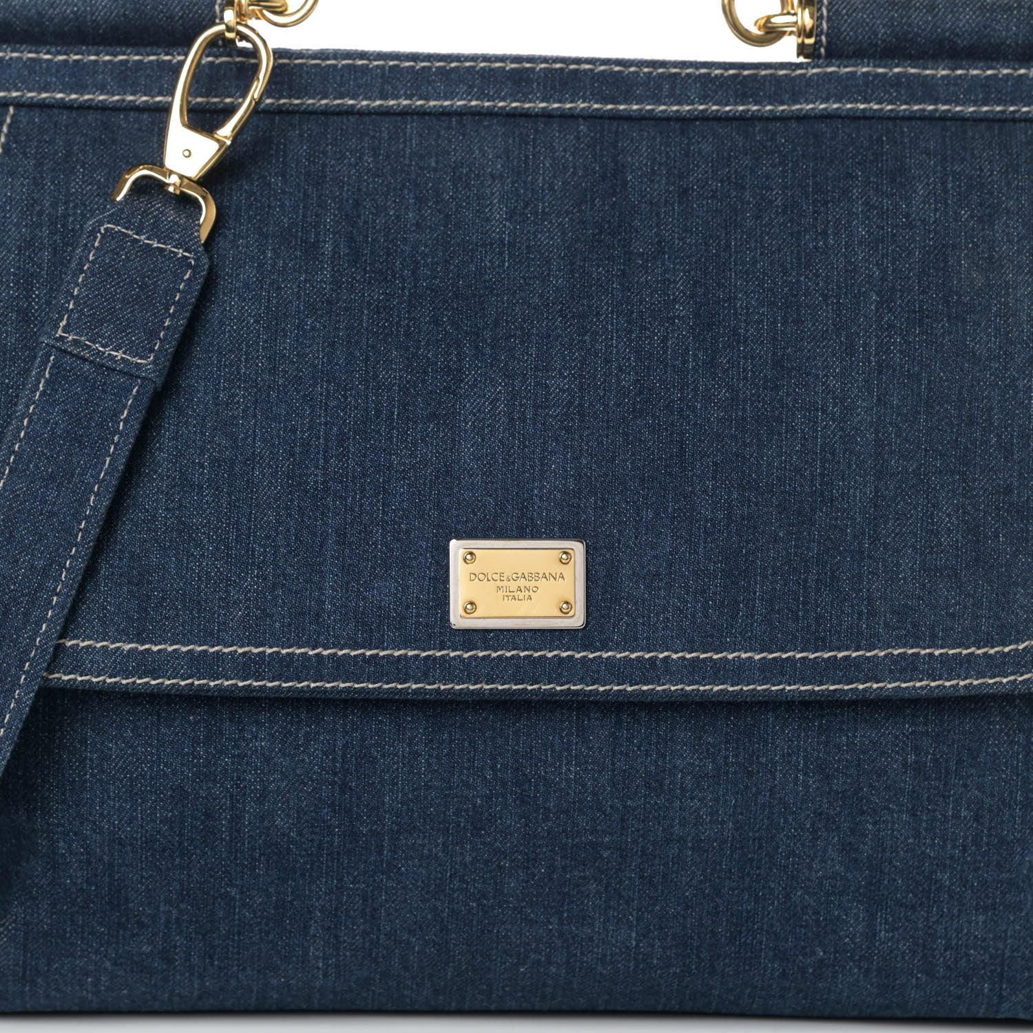 Dolce & Gabbana Denim Large Miss Sicily Satchel Blue 8 of 10