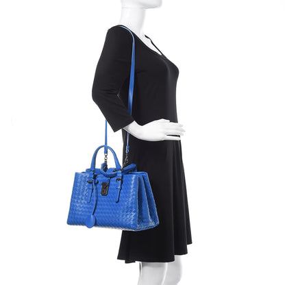 Bottega Veneta Light Calf Intrecciato Small Roma Signal Blue 2 of 11