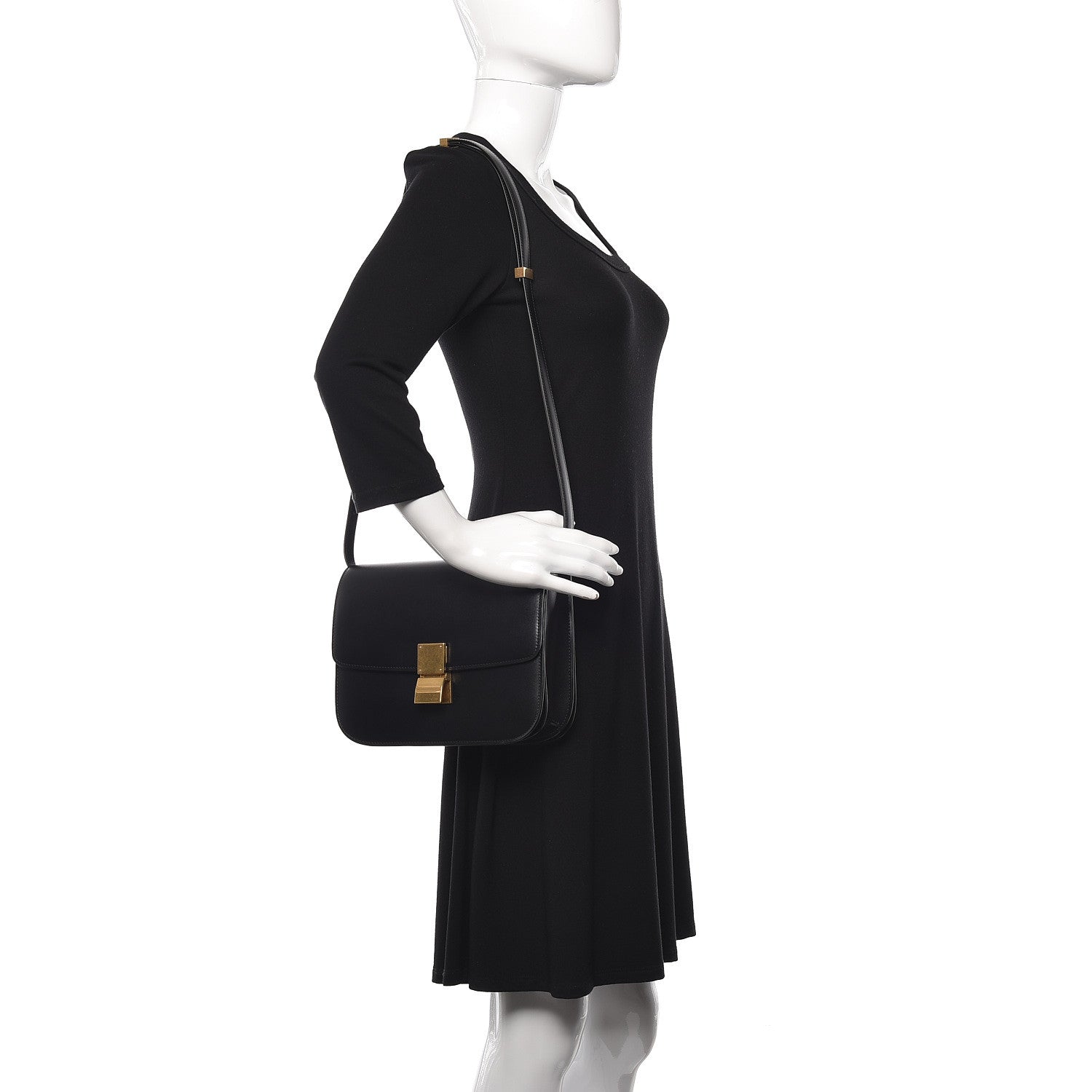 Celine Box Calfskin Medium Classic Box Flap Bag Black 2 of 11