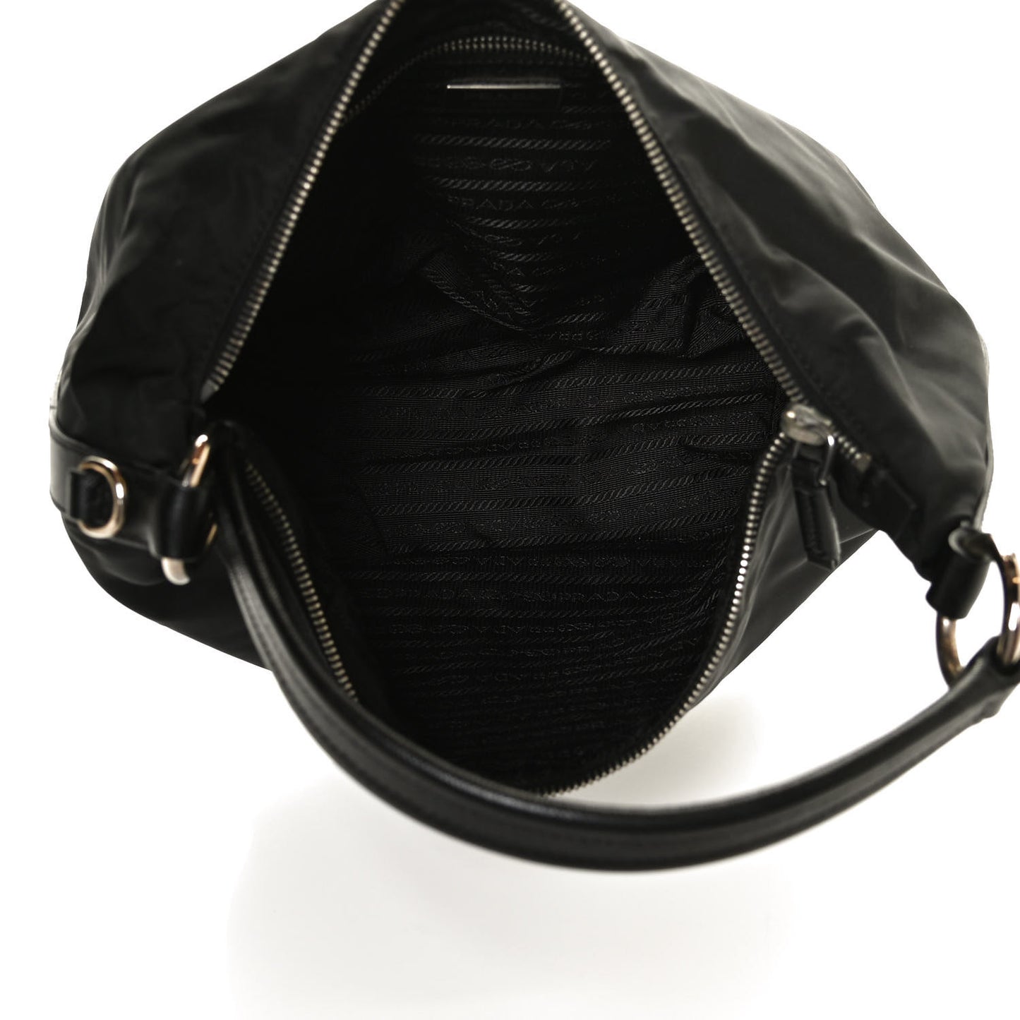 Tessuto Nylon Saffiano Hobo Black