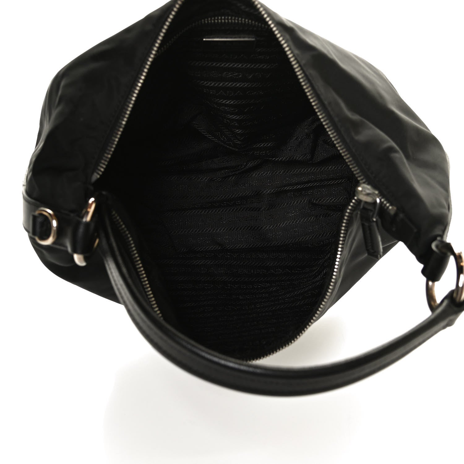 Prada Tessuto Nylon Saffiano Hobo Black 4 of 9