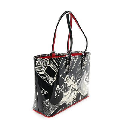 Christian Louboutin Patent Metro Graf Spikes East West Cabata Tote Black 4 of 11