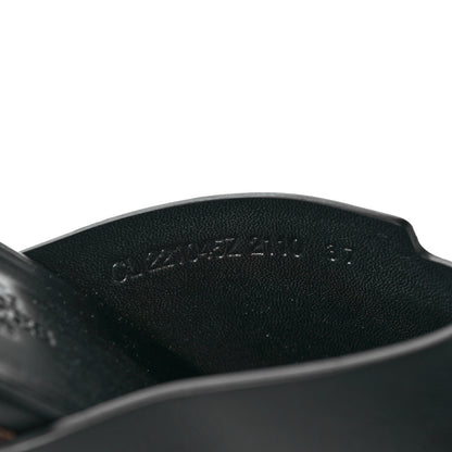 Hermes Calfskin Ellipse Sandals 37 Black 8 of 9