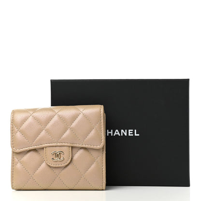 Chanel Iridescent Caviar Quilted Compact Flap Wallet Dark Beige 9 of 9