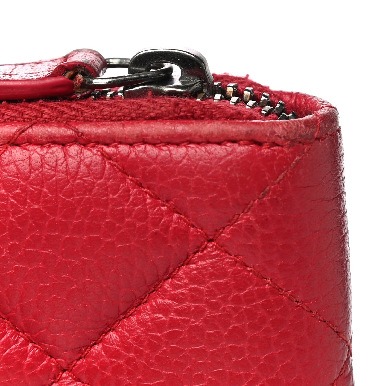 Chanel Caviar Quilted Small Zip Around Wallet Red 17 of 19