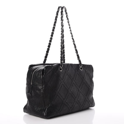 Chanel Calfskin Large Diamond Stitch Tote Black 3 of 7