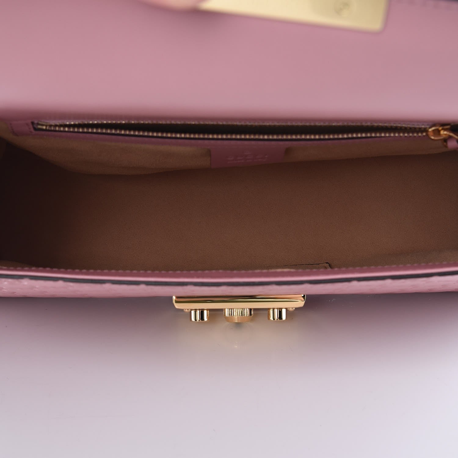 Gucci Guccissima Signature Medium Padlock Shoulder Bag Rose Baby Candy 5 of 7