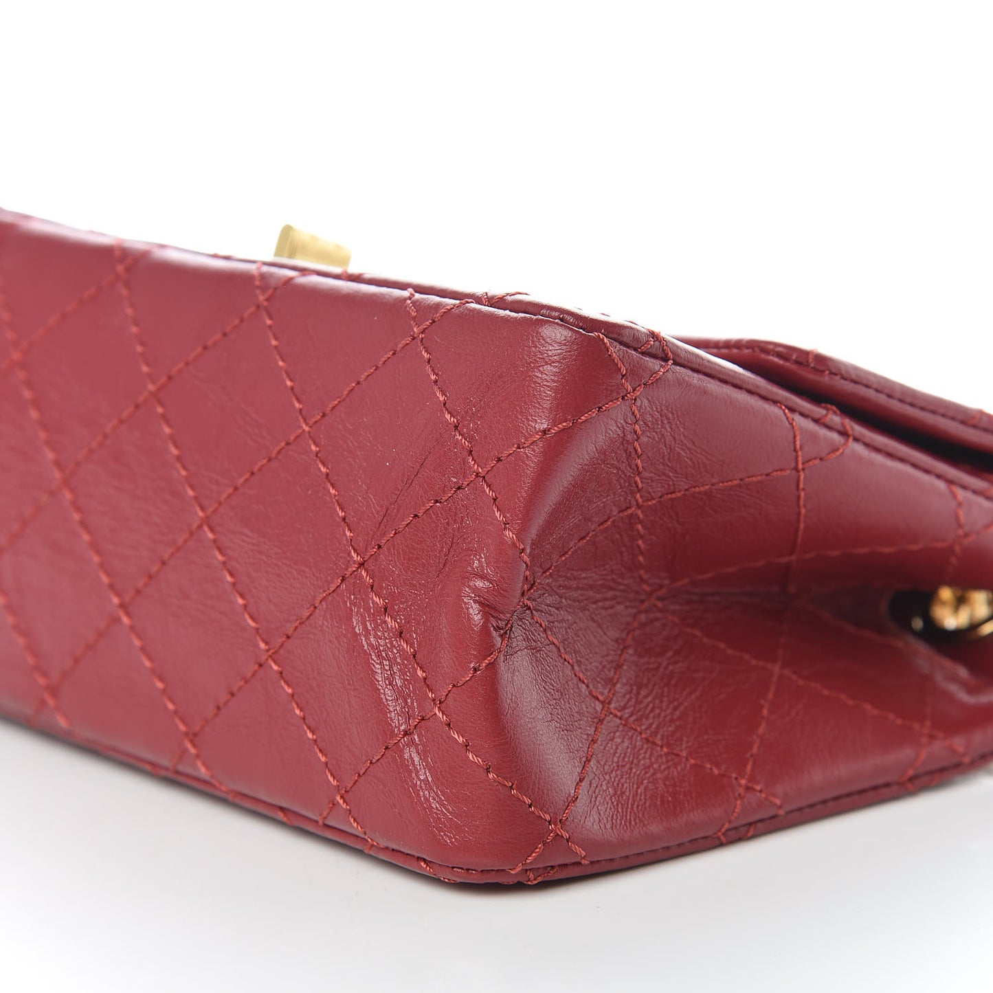Aged Calfskin Quilted 2.55 Reissue Mini Flap Red
