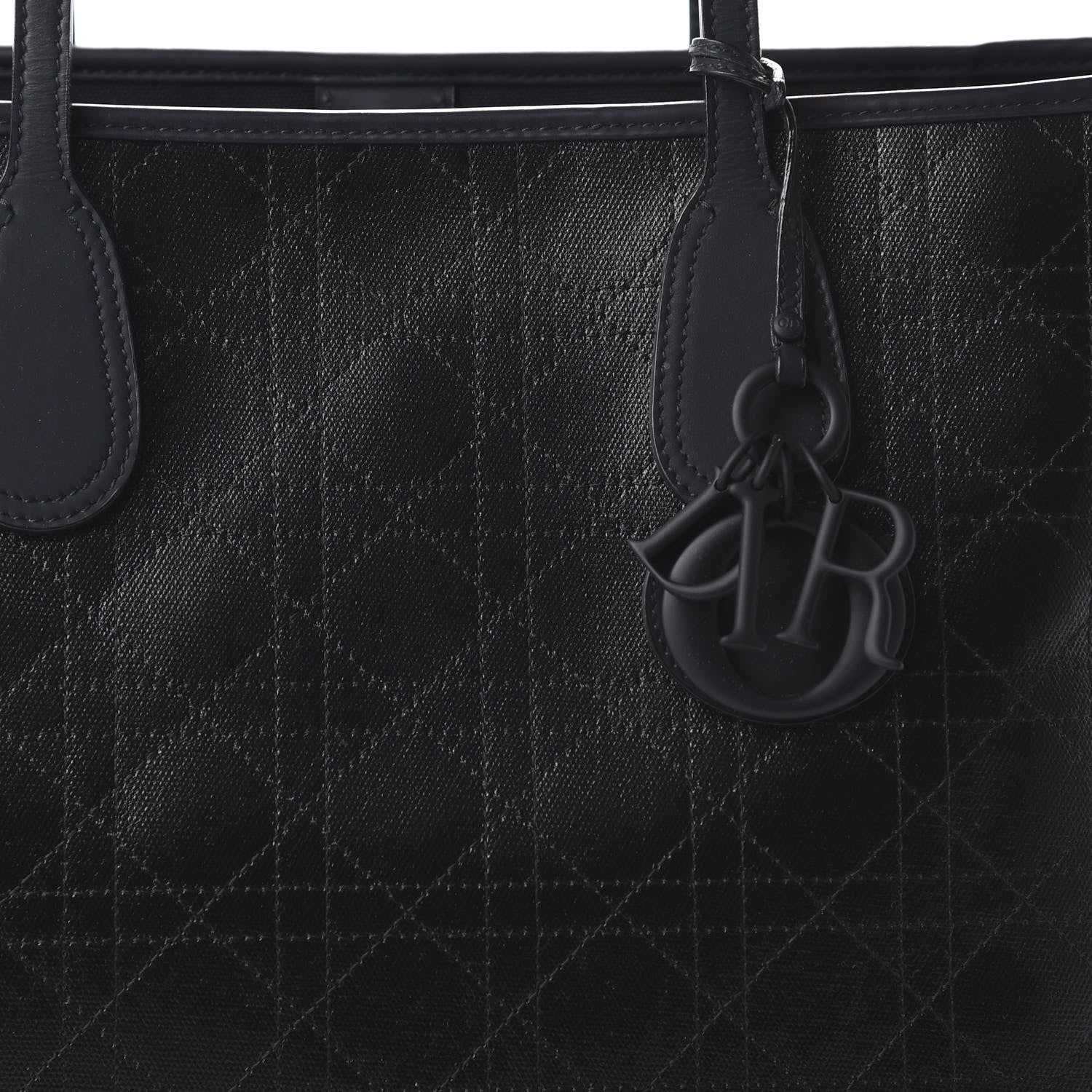 Christian Dior Coated Canvas Cannage Black 10 of 11