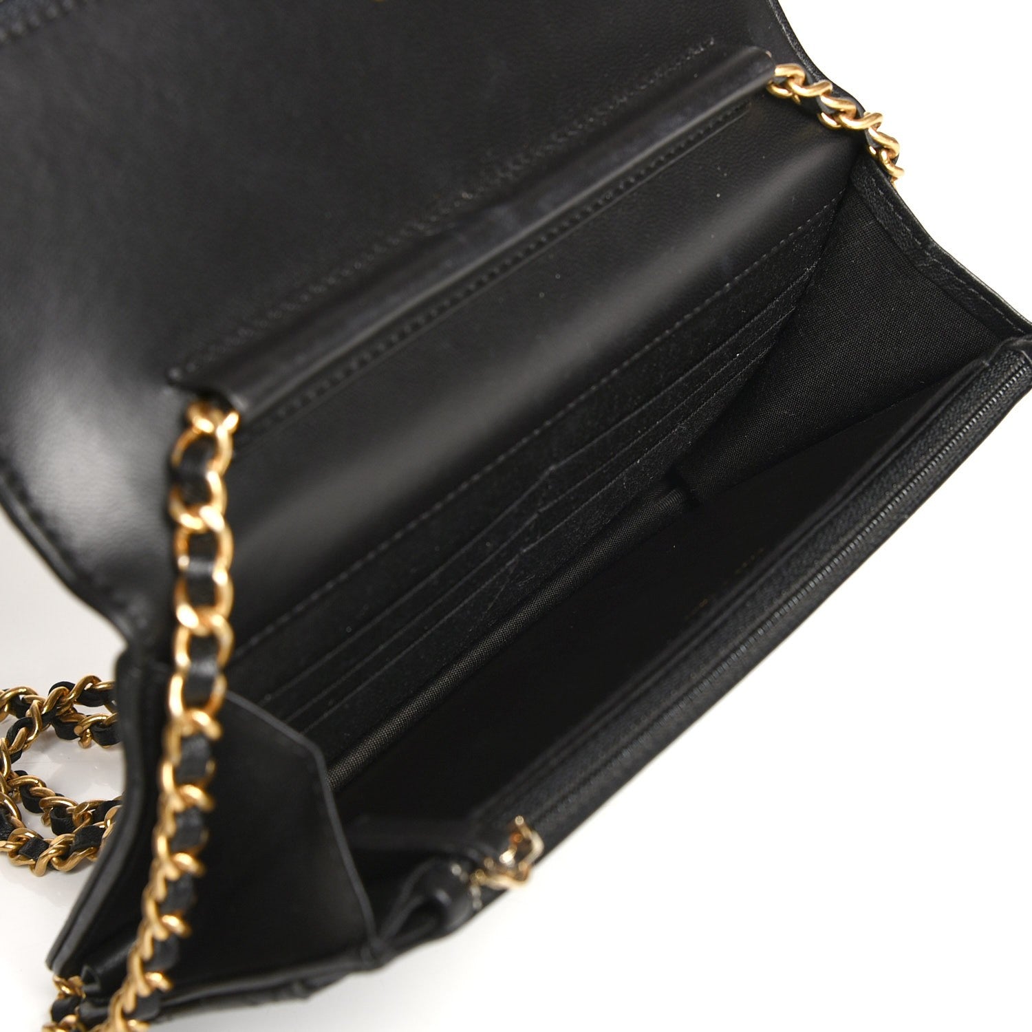 Chanel Lambskin Quilted Boy Wallet On Chain WOC Black 5 of 9