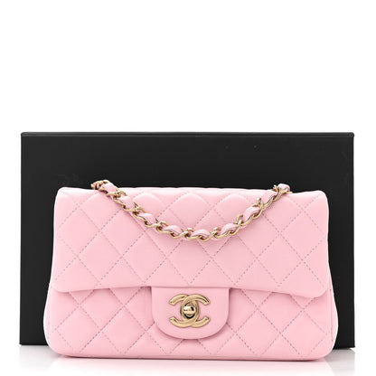 Chanel Lambskin Quilted Mini Rectangular Flap Light Pink 11 of 11