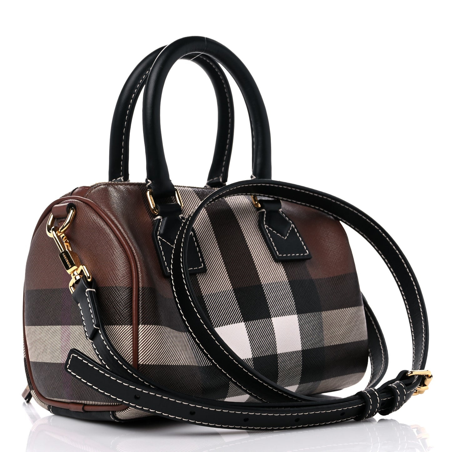 E-canvas Check Mini Bowling Bag Dark Birch Brown