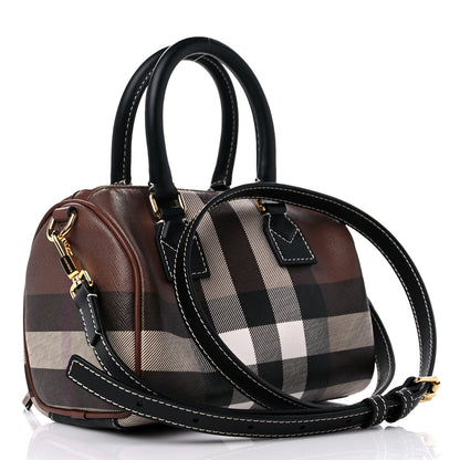 Burberry E-canvas Check Mini Bowling Bag Dark Birch Brown 3 of 10