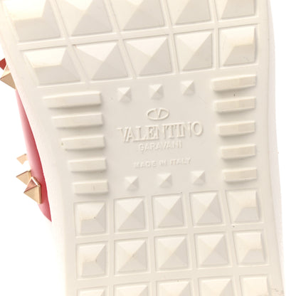 Valentino Garavani Calfskin Untitled Rockstud Slide Sneakers 37 White Red 6 of 8