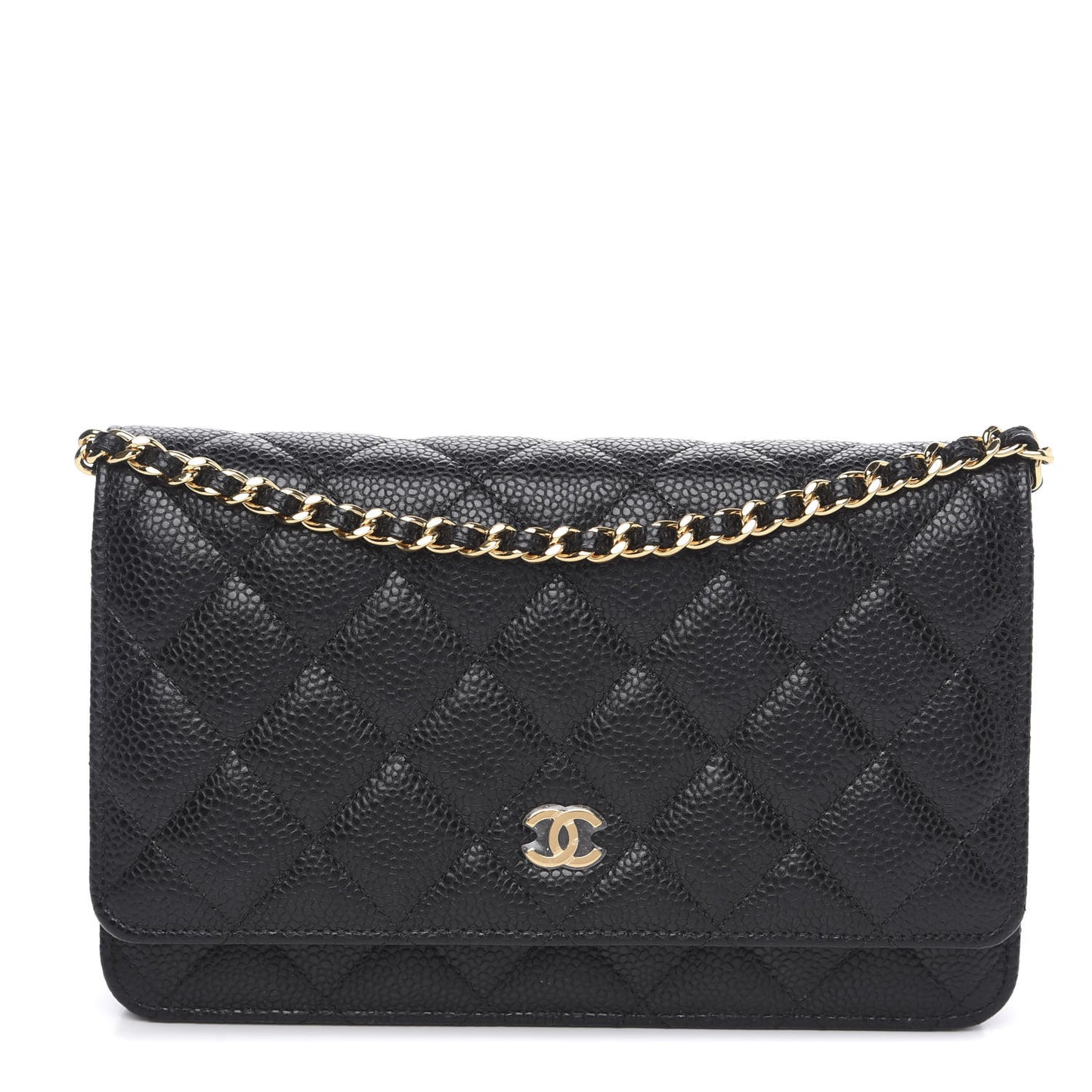 Caviar Quilted Wallet On Chain WOC Black