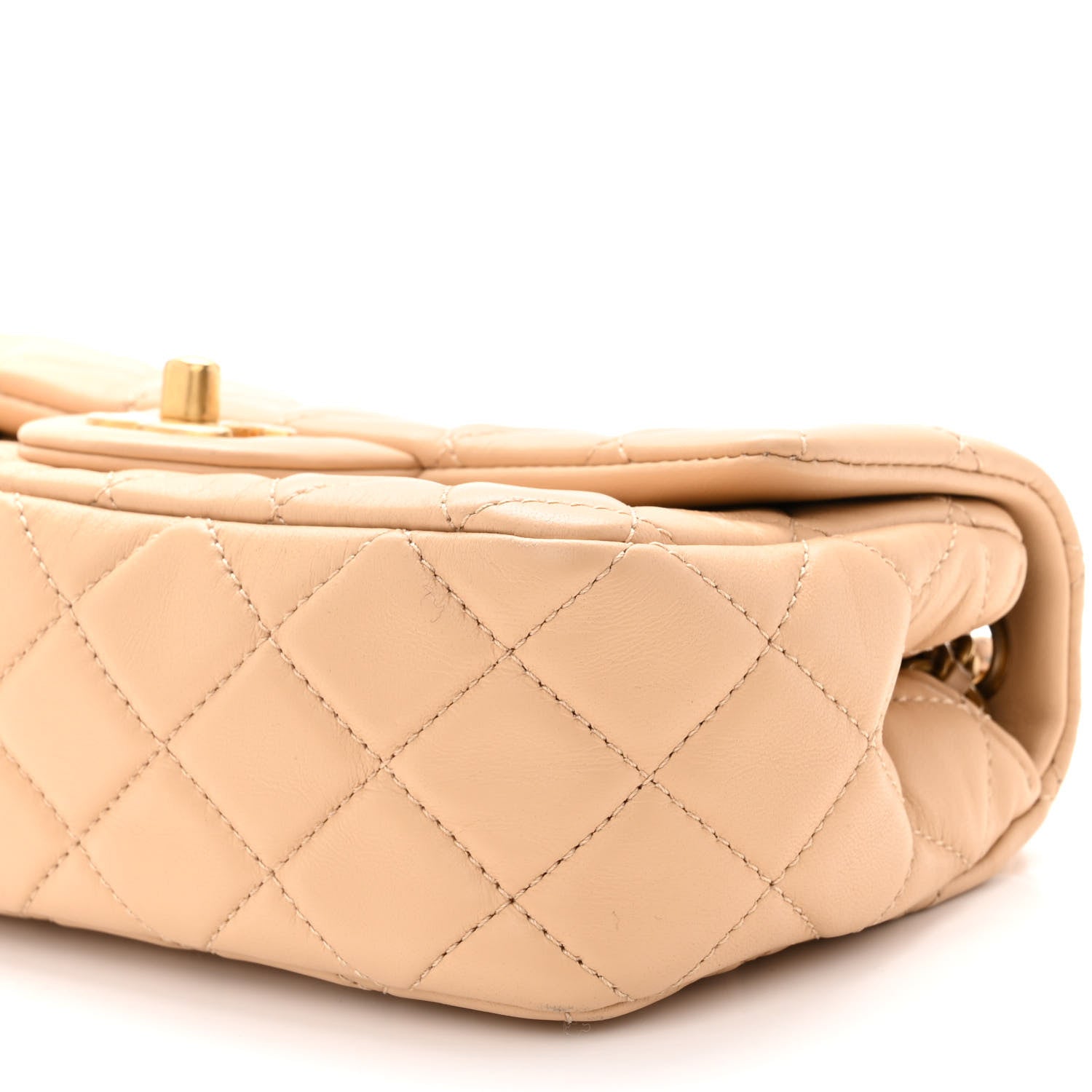 Chanel Lambskin Quilted Mini Rectangular Pearl Crush Flap Beige 10 of 10