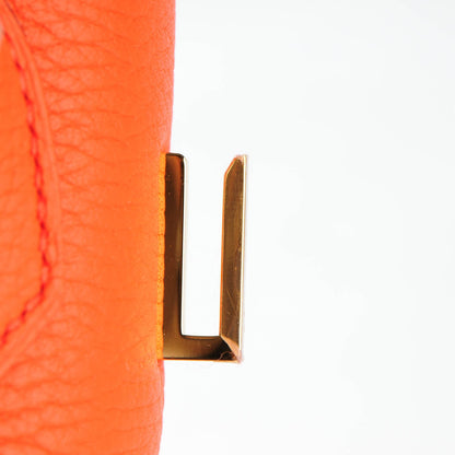 Hermes Taurillon Clemence Birkin 30 Orange Poppy 16 of 27