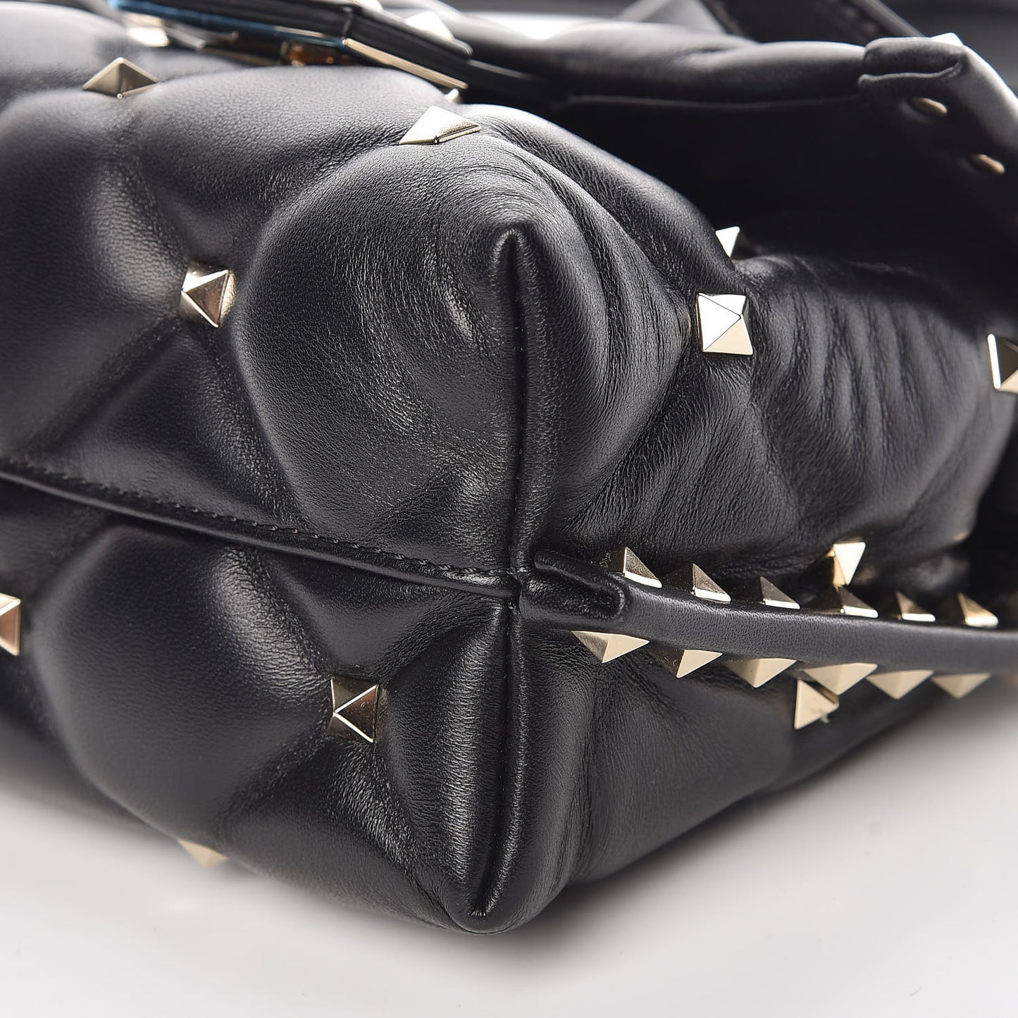 Nappa Mini Candystud Top Handle Bag Black
