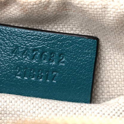 Gucci Azalea Calfskin Enamel Matelasse Diagonal Small Torchon GG Marmont Chain Shoulder Bag Imperial Blue Pavone 7 of 14