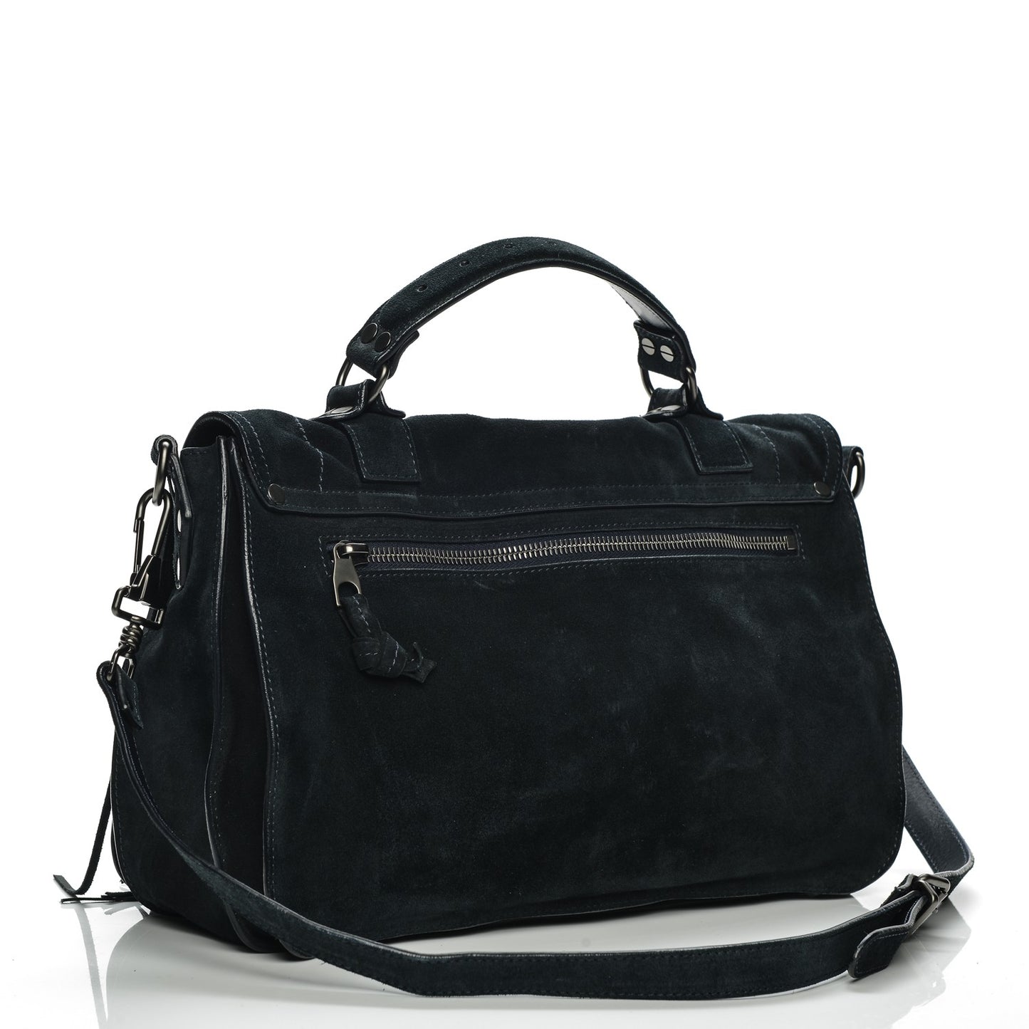 Suede Fringe Medium PS1 Satchel Navy