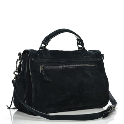 Proenza Schouler Suede Fringe Medium PS1 Satchel Navy 3 of 7