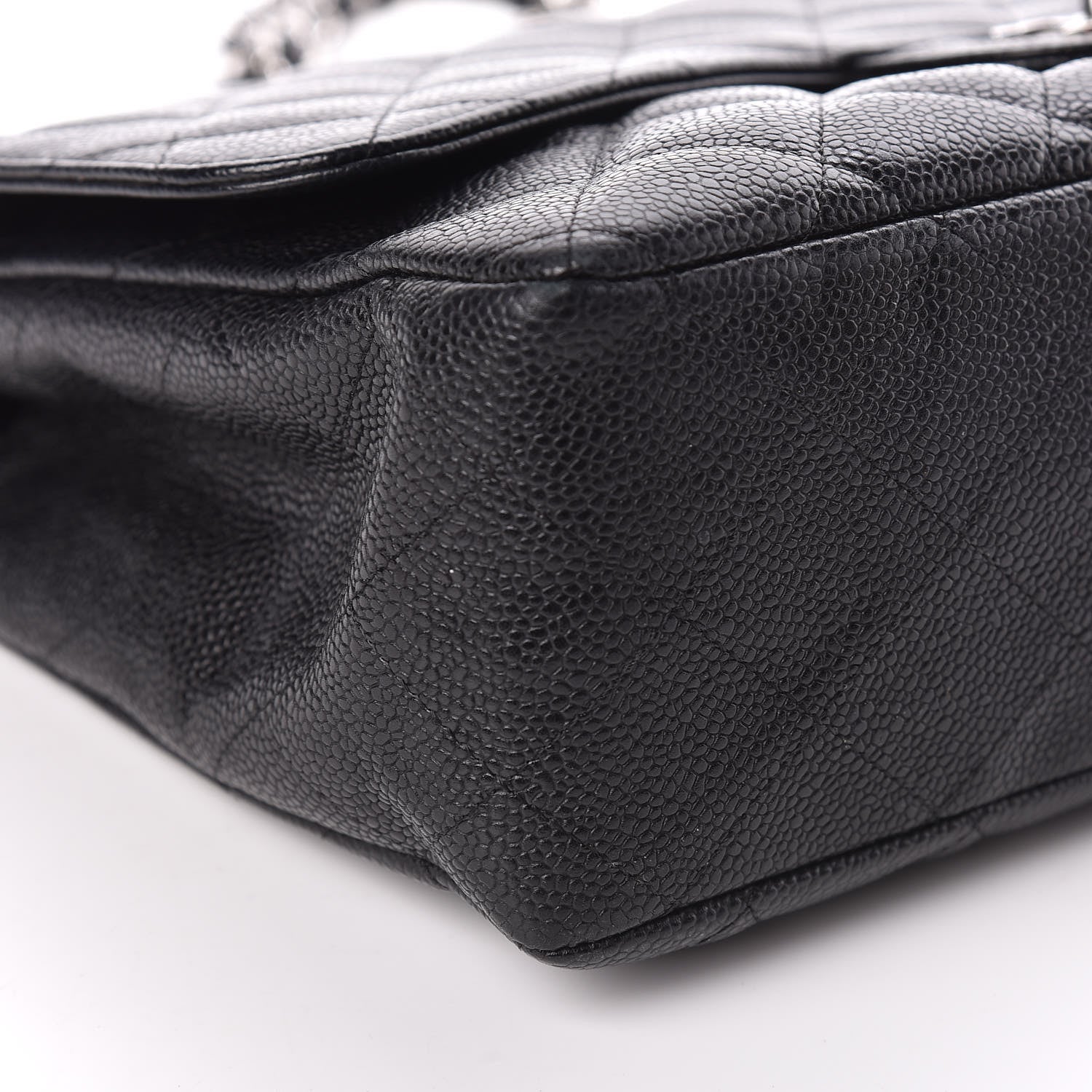 Chanel Caviar Quilted Jumbo Single Flap Black 5 of 17