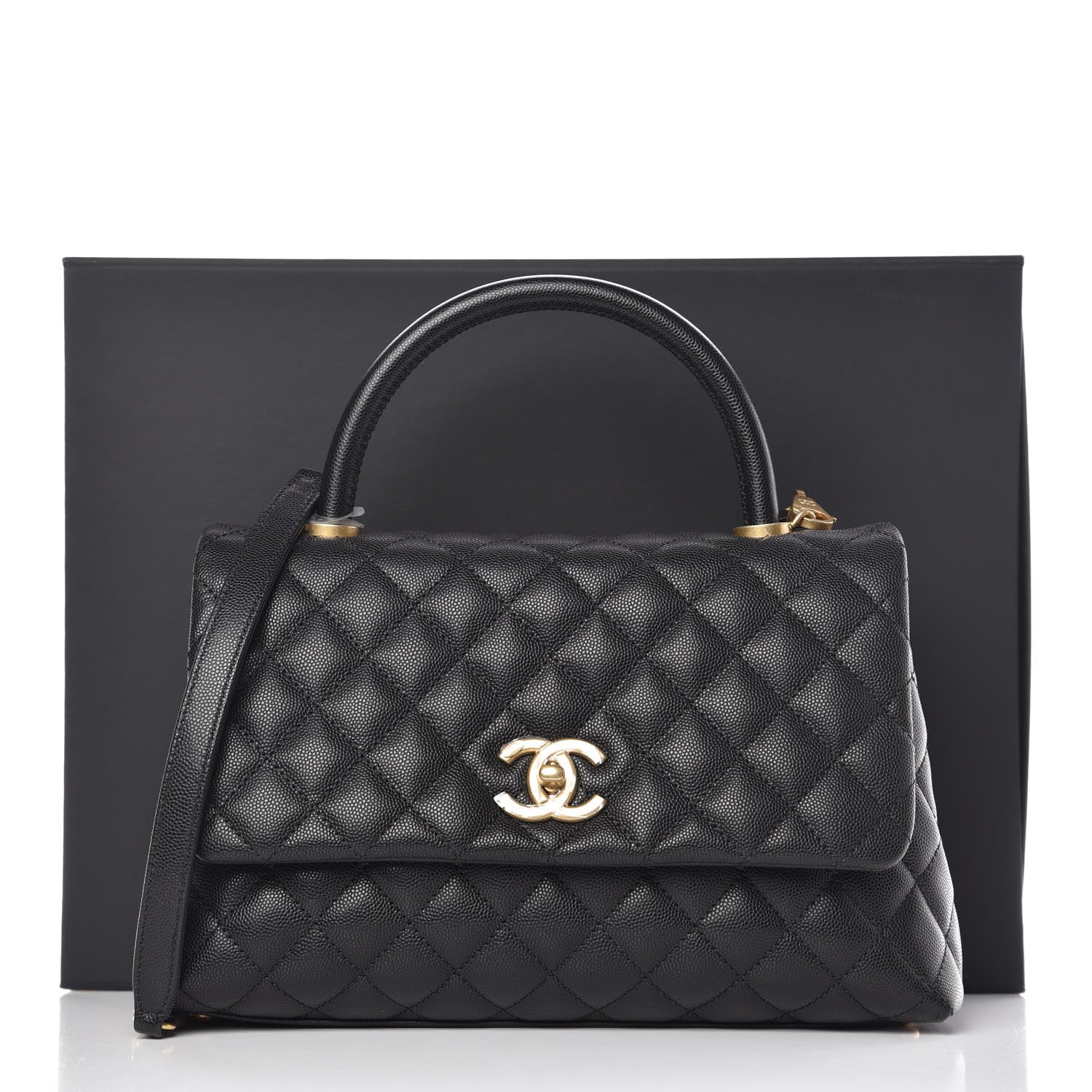Chanel Caviar Quilted Small Coco Handle Flap Black 10 of 10