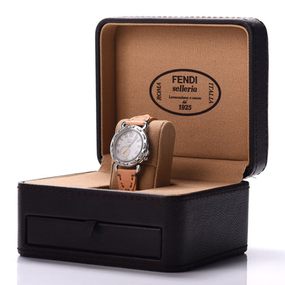 Fendi Stainless Steel Calfskin Mother of Pearl 37mm Selleria Quartz Watch Peach 5 of 5