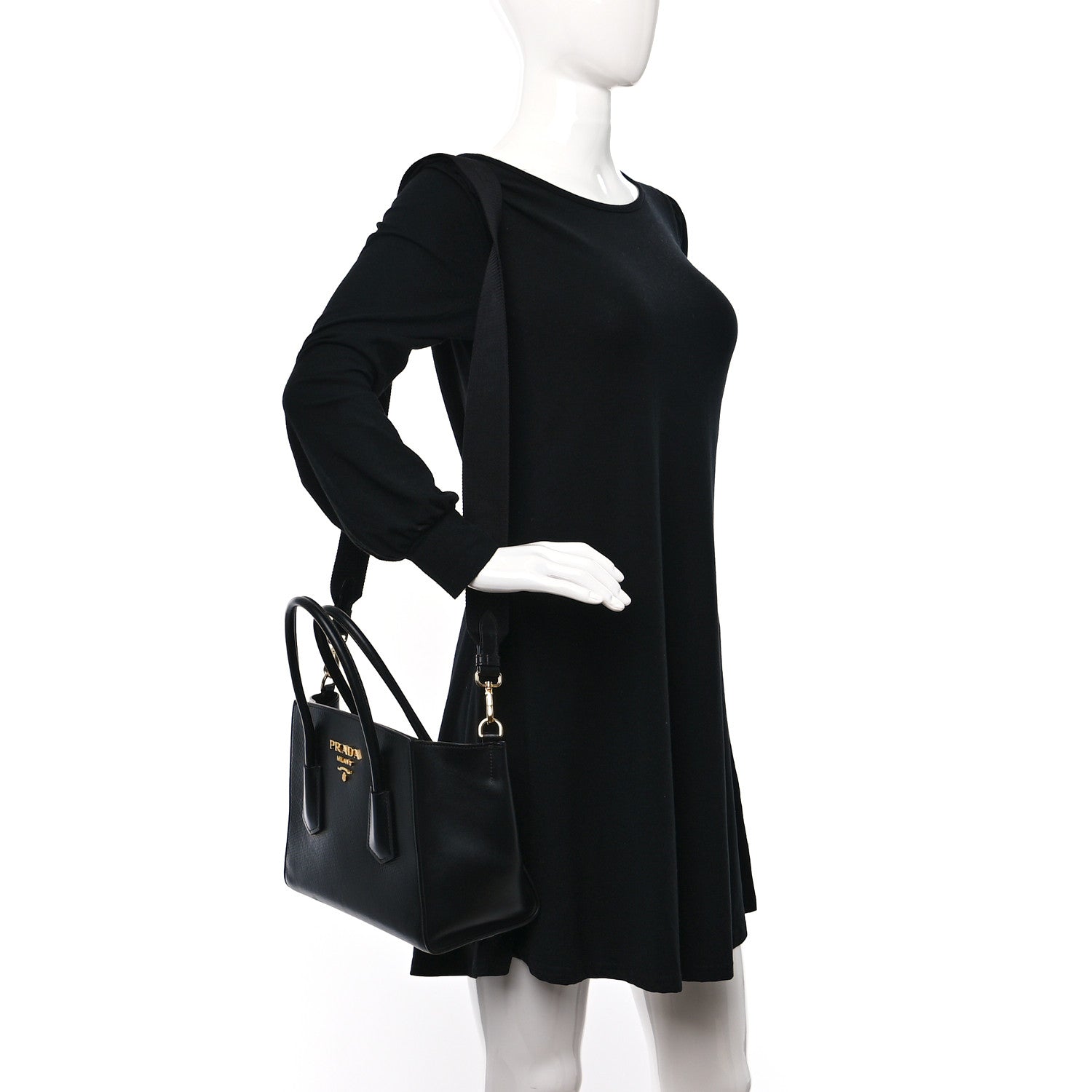 Prada Vitello Glace Calfskin Twin Pocket Tote Black 2 of 11