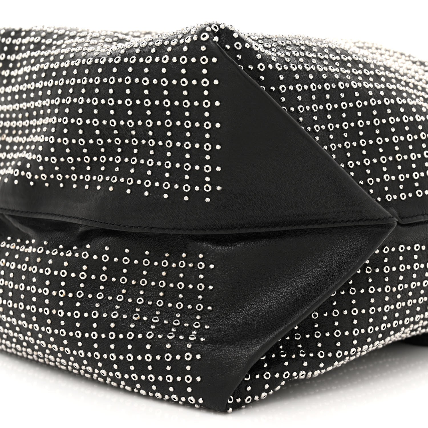 Saint Laurent Lambskin Studded Drawstring Bag Black 10 of 10