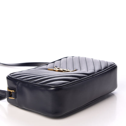 Saint Laurent Calfskin Matelasse Lou Camera Bag Navy 3 of 12