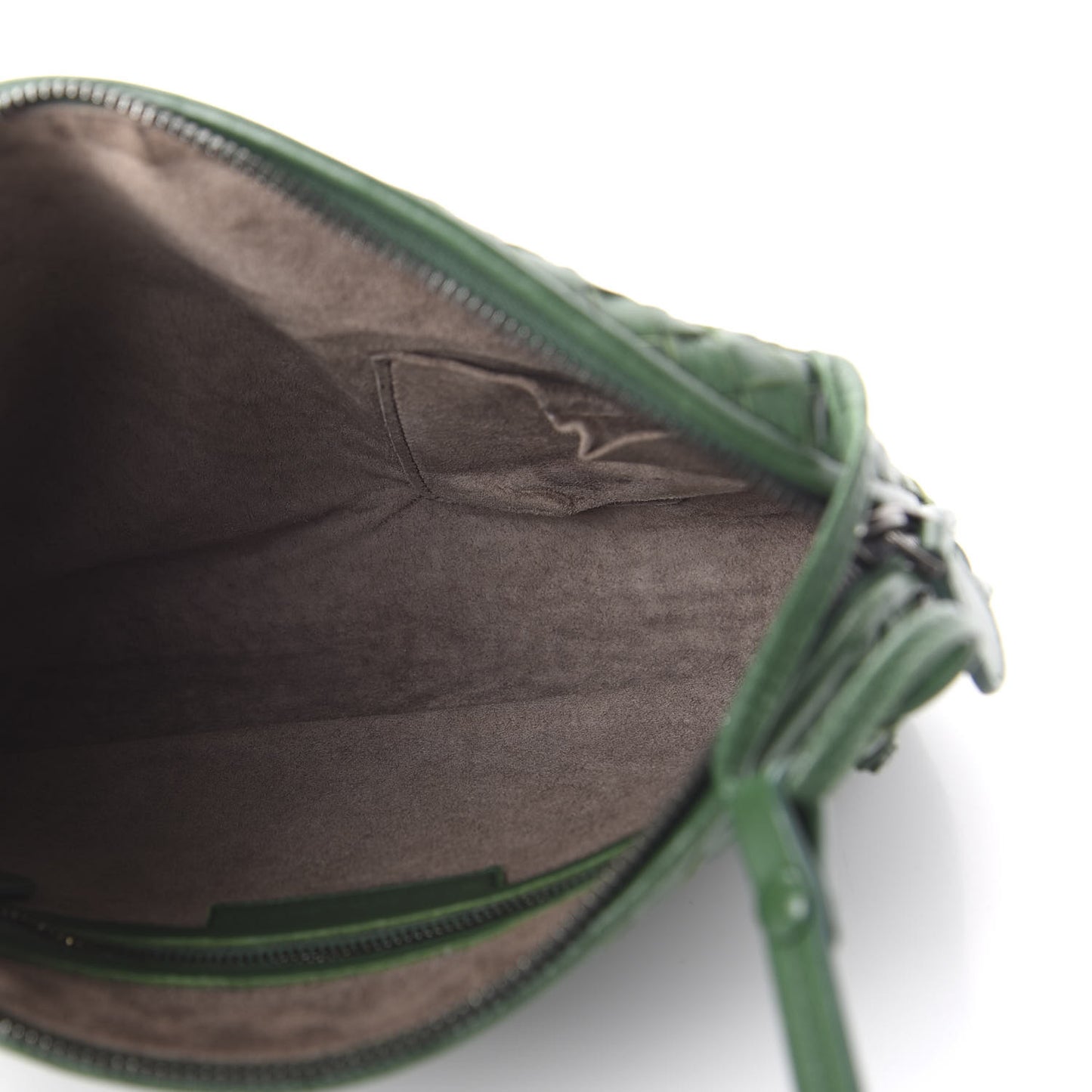 Nappa Intrecciato Nodini Crossbody Messenger Green