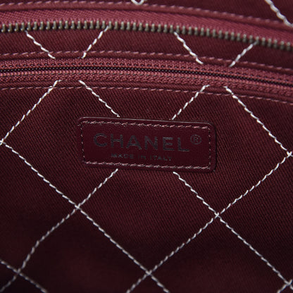 Chanel Grained Calfskin Quilted Small Daily Tote Dark White Black 7 of 10