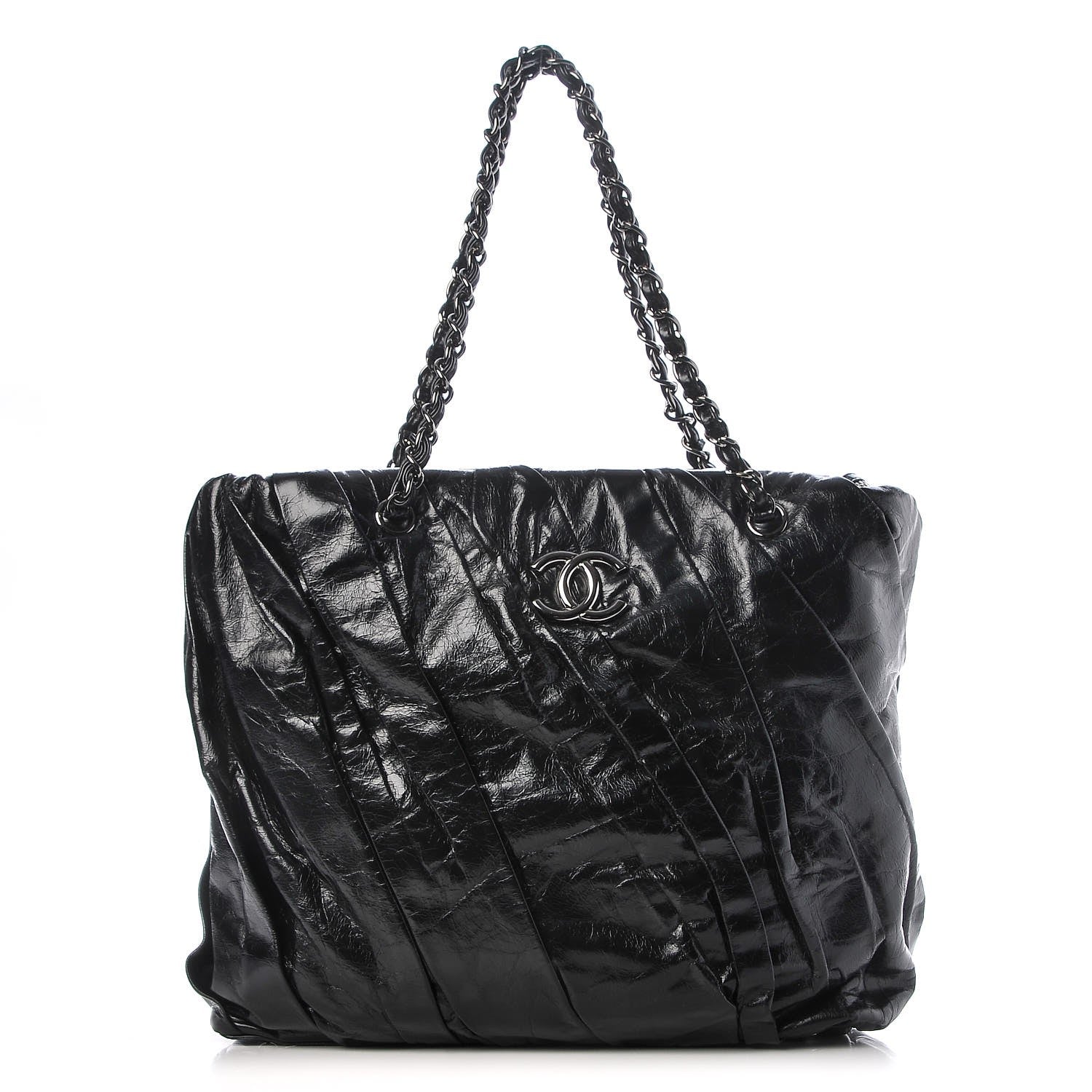 Chanel Glazed Calfskin Large Twisted Tote Black 1 of 7