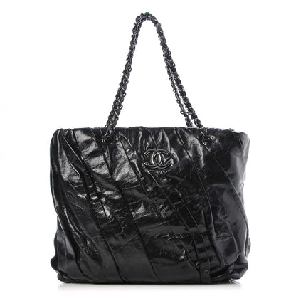 Chanel Glazed Calfskin Large Twisted Tote Black 1 of 7