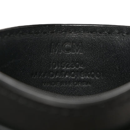 MCM Calfskin Visetos Mini Aren Maxi Monogram Card Case Black 5 of 6