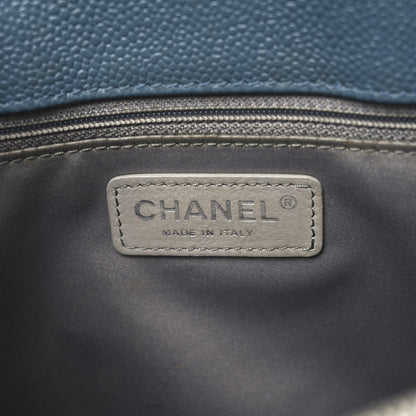 Chanel Caviar Quilted Grand Shopping Tote GST Dark Blue 6 of 10